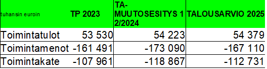 Sosiaalipalvelujen talousarvio 2025