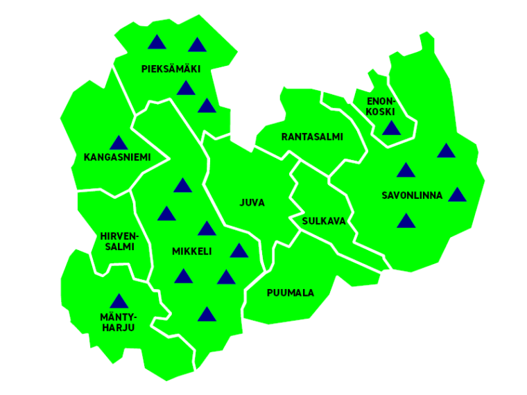 Digiopastuspaikat Etelä-savossa 2025 kartta