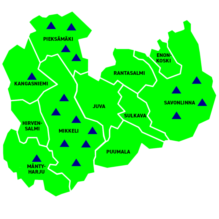Digiopastuspaikat Etelä-Savossa 2025 kartta