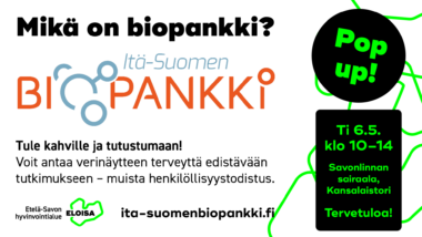 Biopankin pop up tilaisuus Savonlinnassa 6.5.2025