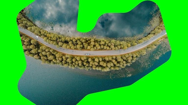 Kuvituskuva, tie ilmakuva
